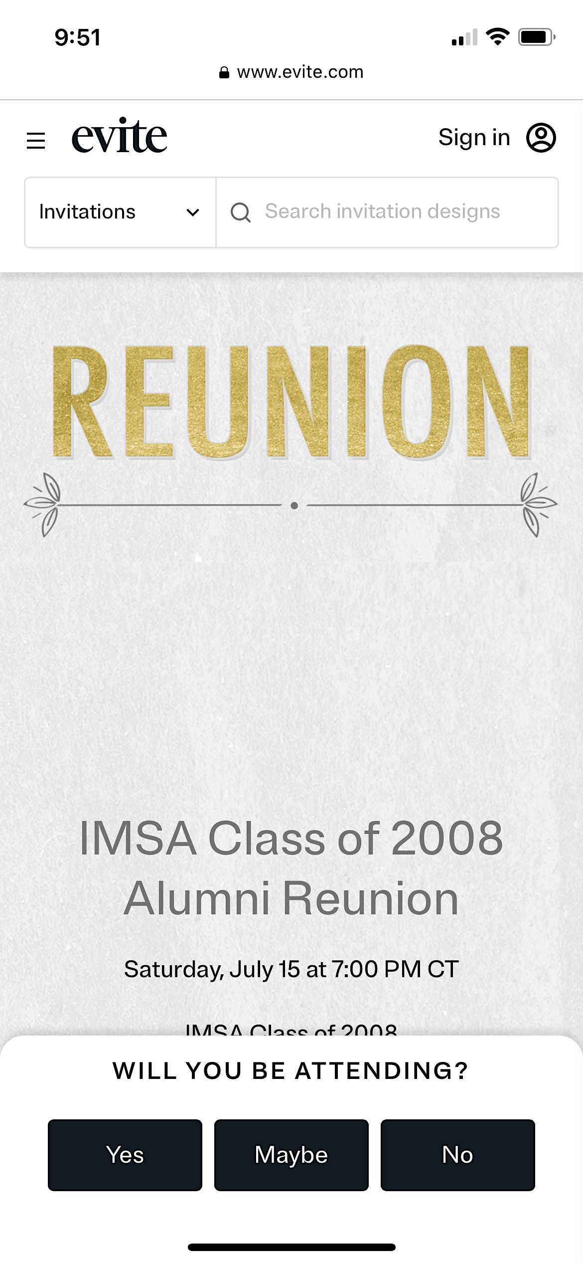 IMSA Class of 2008 15-Year Reunion