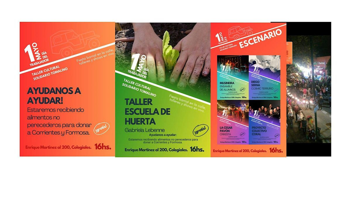 Fiesta Barrial Solidaria en la Calle - Taller Cultural Tomalino -Colegiales