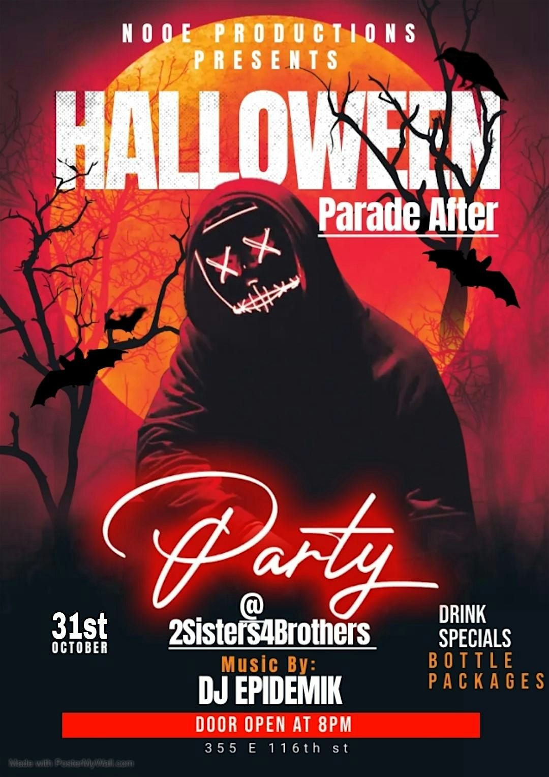 NOOE Productions Presents: Harlems Official Halloween Parades After Party