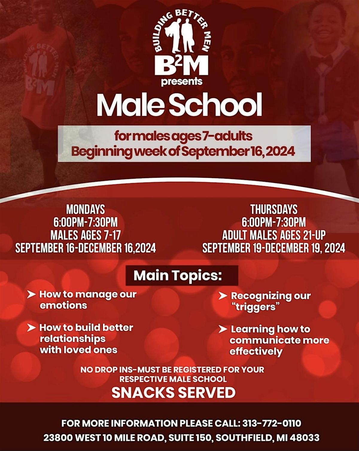 Building Better Men Male School- Males Ages 21-Up