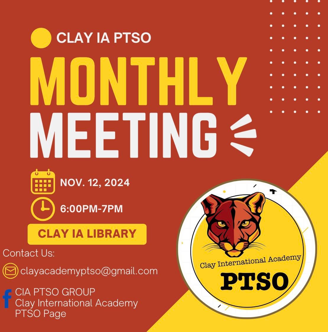 Monthly PTSO Meeting 