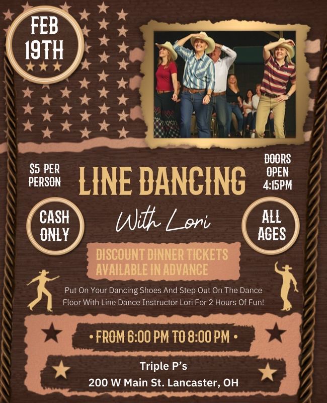 LINE DANCING 6PM-8PM AT TRIPLE P\u2019S 