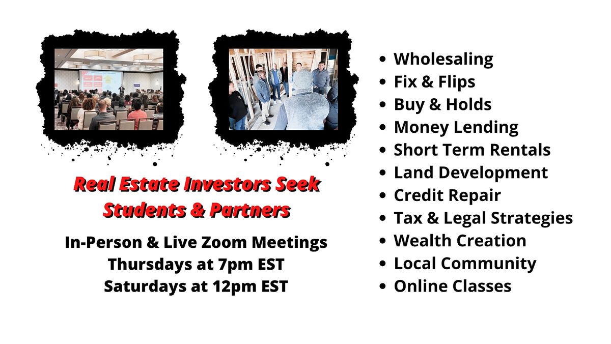 Real Estate Investors Seek Students & Partners (Philadelphia, PA)