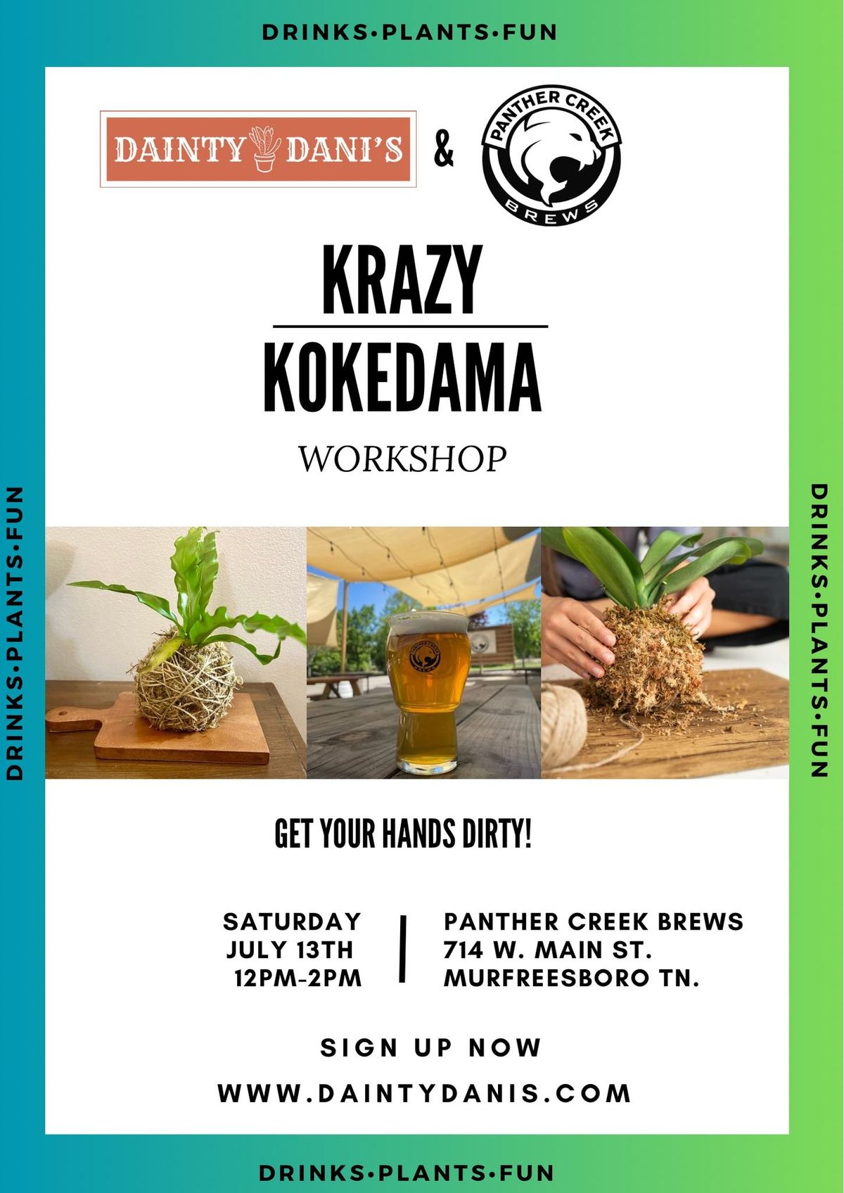 Krazy Kokedamas at Panther Creek Brews