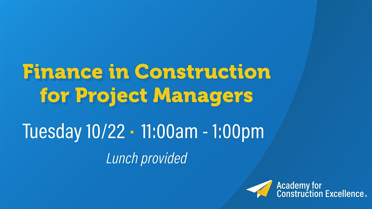 Finance in Construction for Project Managers