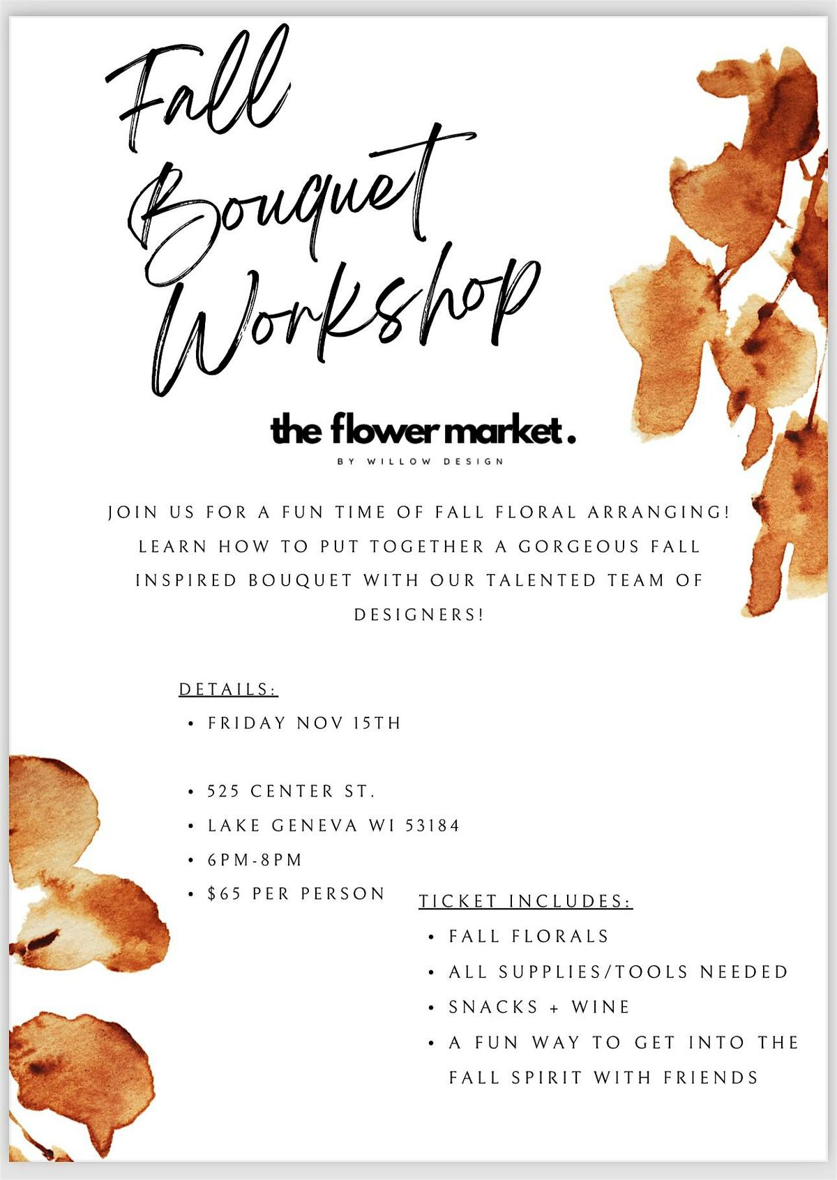 Fall Bouquet Workshop