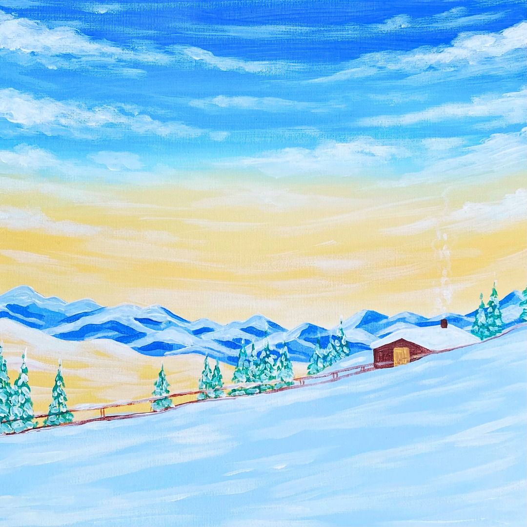 Paint & Unwind at The Crafty Egg Fishponds, Bristol - "Winter Cabin"