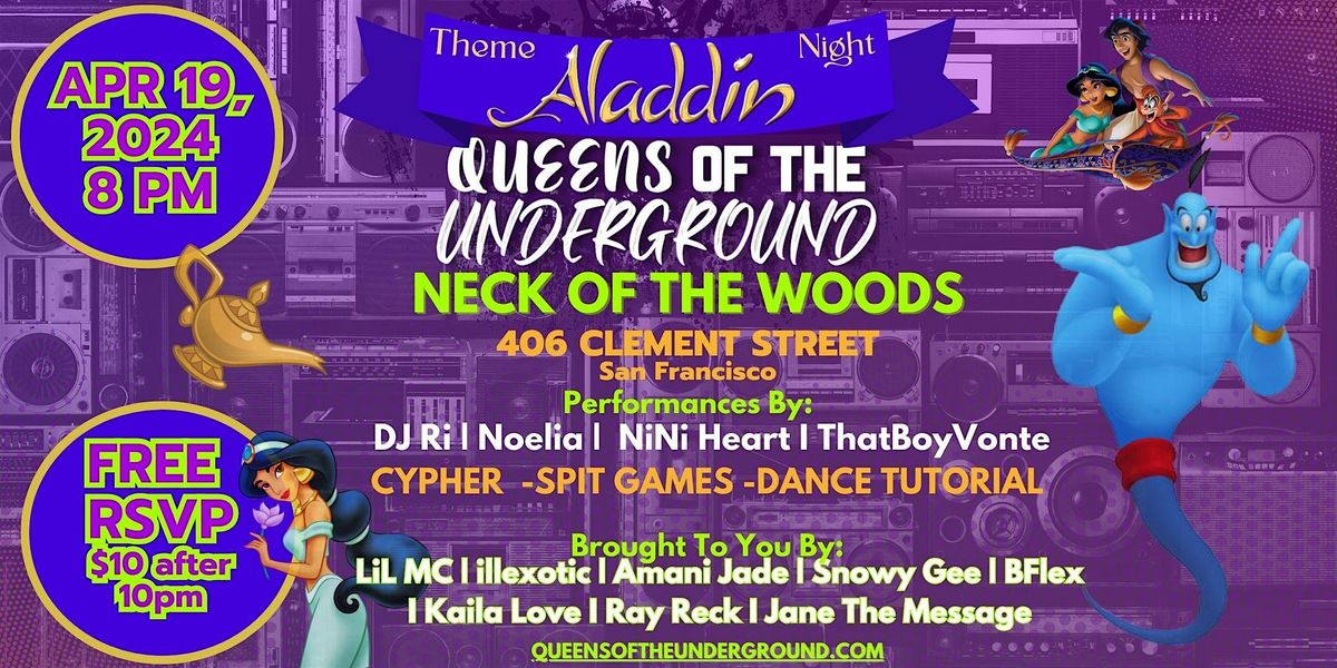 Queens Of The Underground Party: Aladdin Themed Variety Show