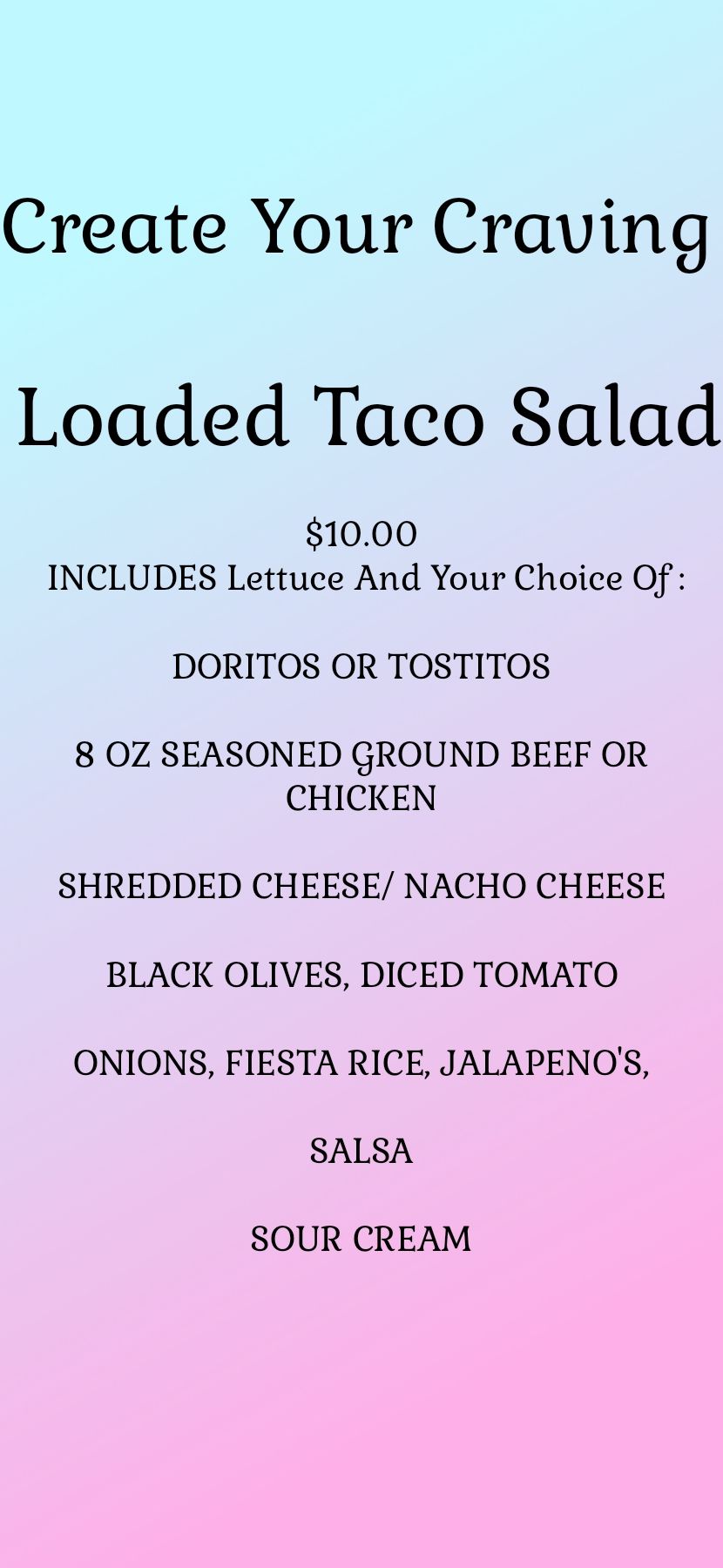 Loaded Taco Salad Walk-In