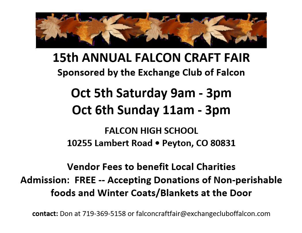 15th Annual Falcon Craft Fair