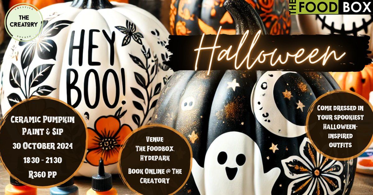 Halloween Ceramic Pumpkin Paint & Sip