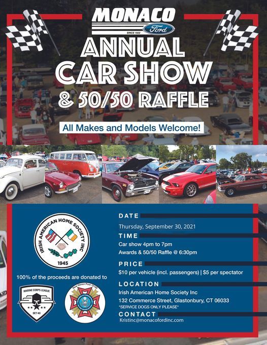 Monaco Ford Annual Car Show & 50/50 Raffle, Irish American Home Society ...