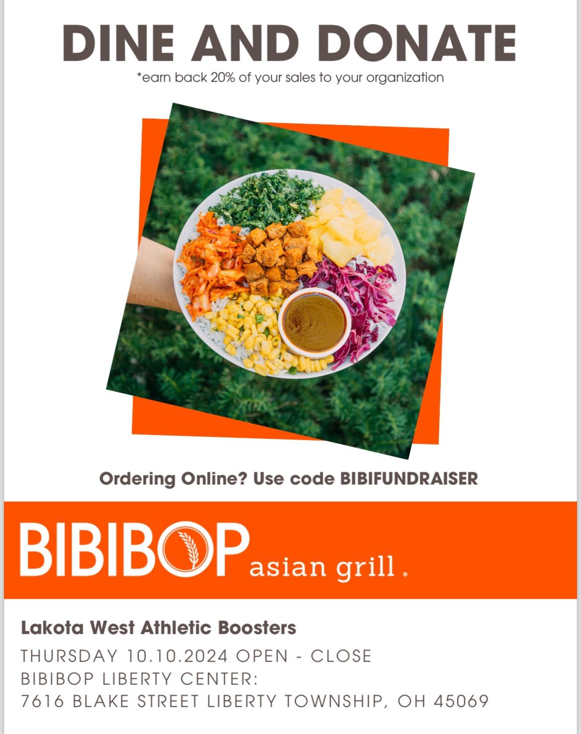 Boosters Fundraiser: Bibibop