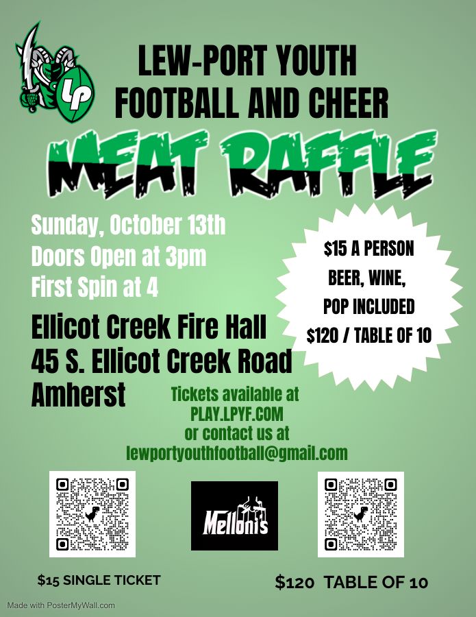 Lew-Port Youth Football and Cheer Fall 2024 Meat Raffle