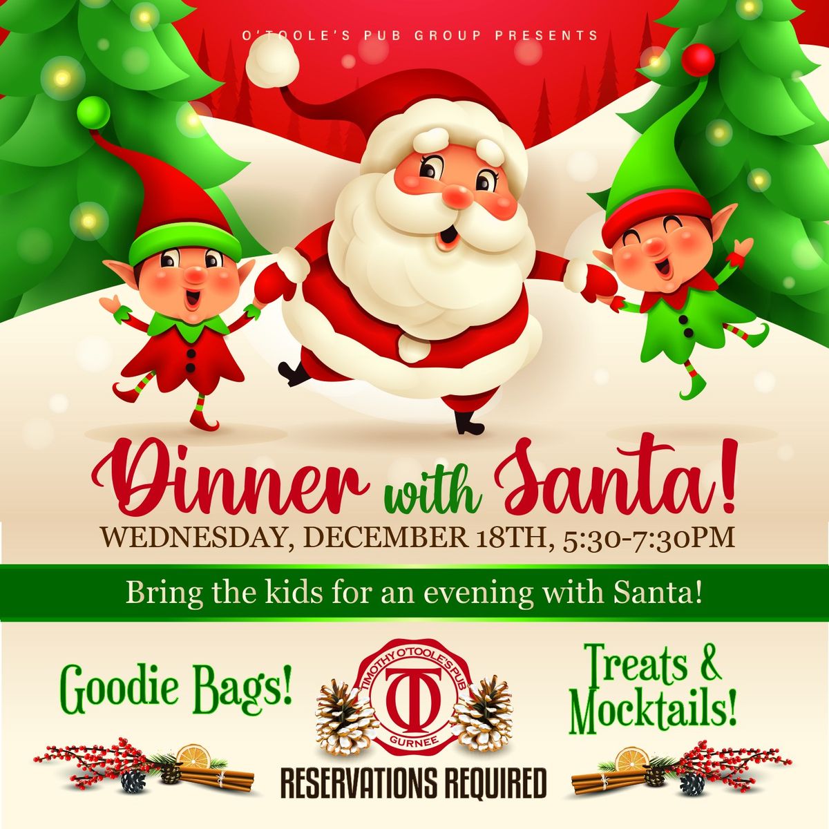 Dinner with Santa at O'Toole's Gurnee \ud83c\udf85