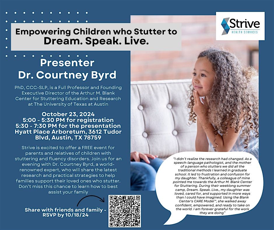 Empowering Children who Stutter to  Dream. Speak. Live.