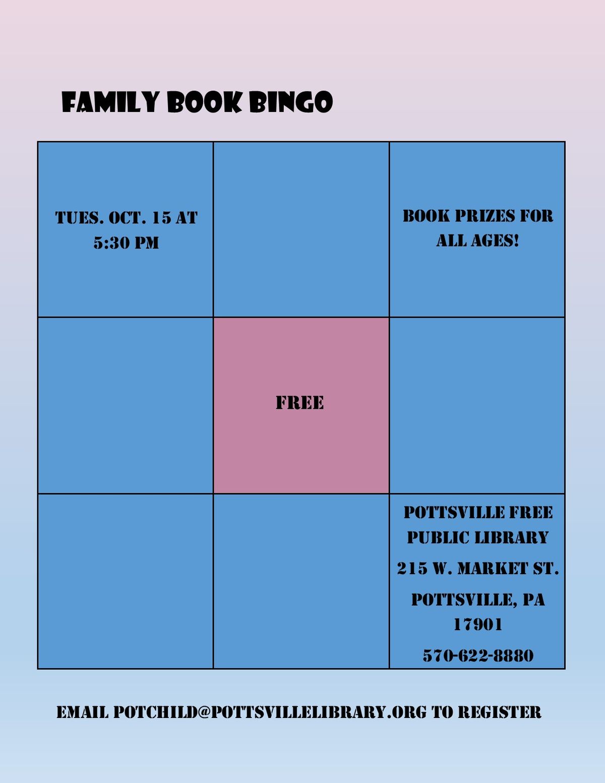 Family Book Bingo