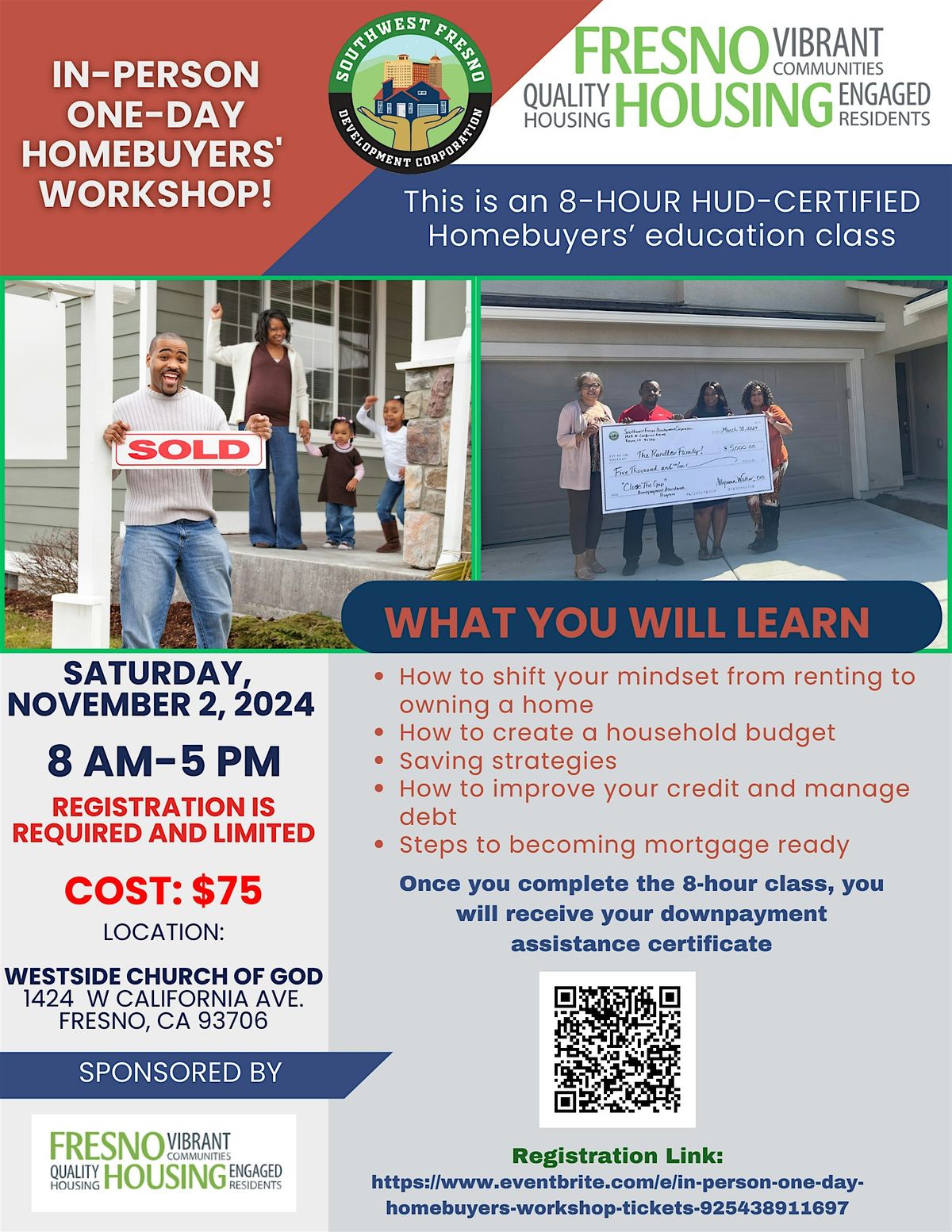 IN-PERSON ONE-DAY HOMEBUYERS'  WORKSHOP!