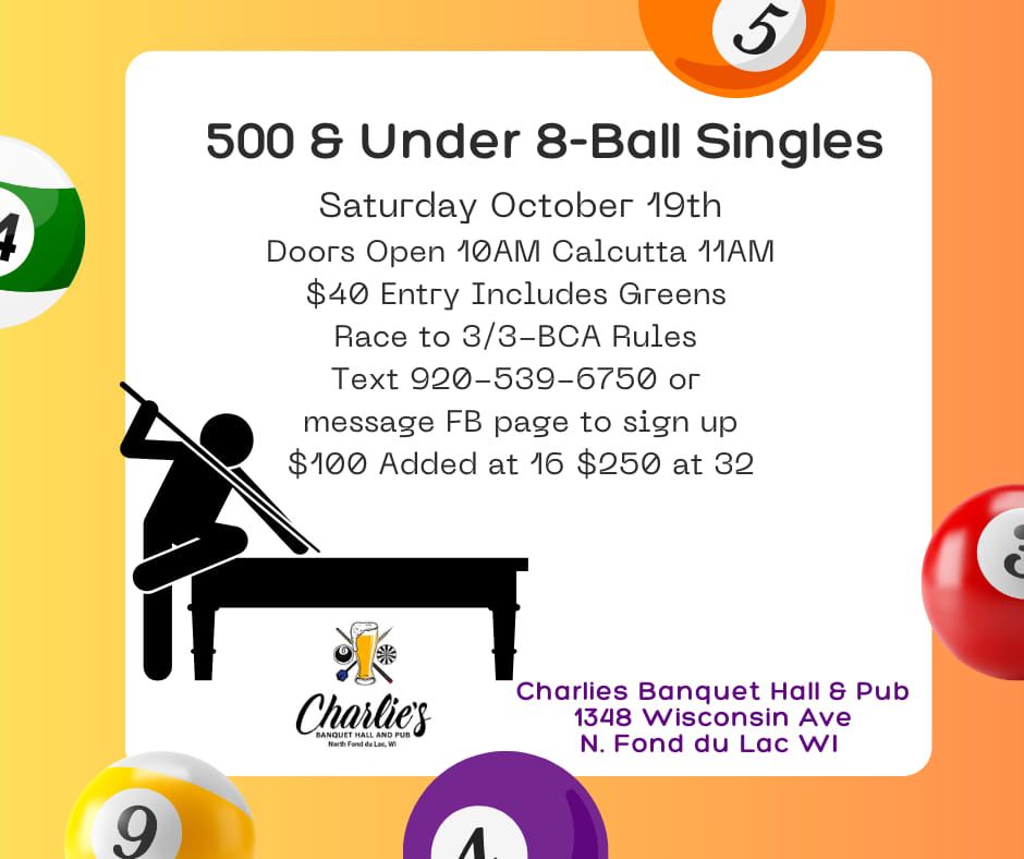 500 & Under 8Ball Singles 