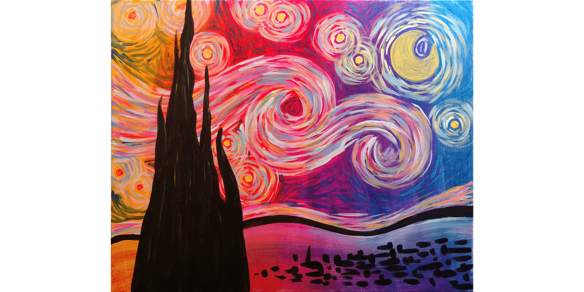 Psychedelic Starry Night - Paint and Sip in Boston | Classpop!\u2122