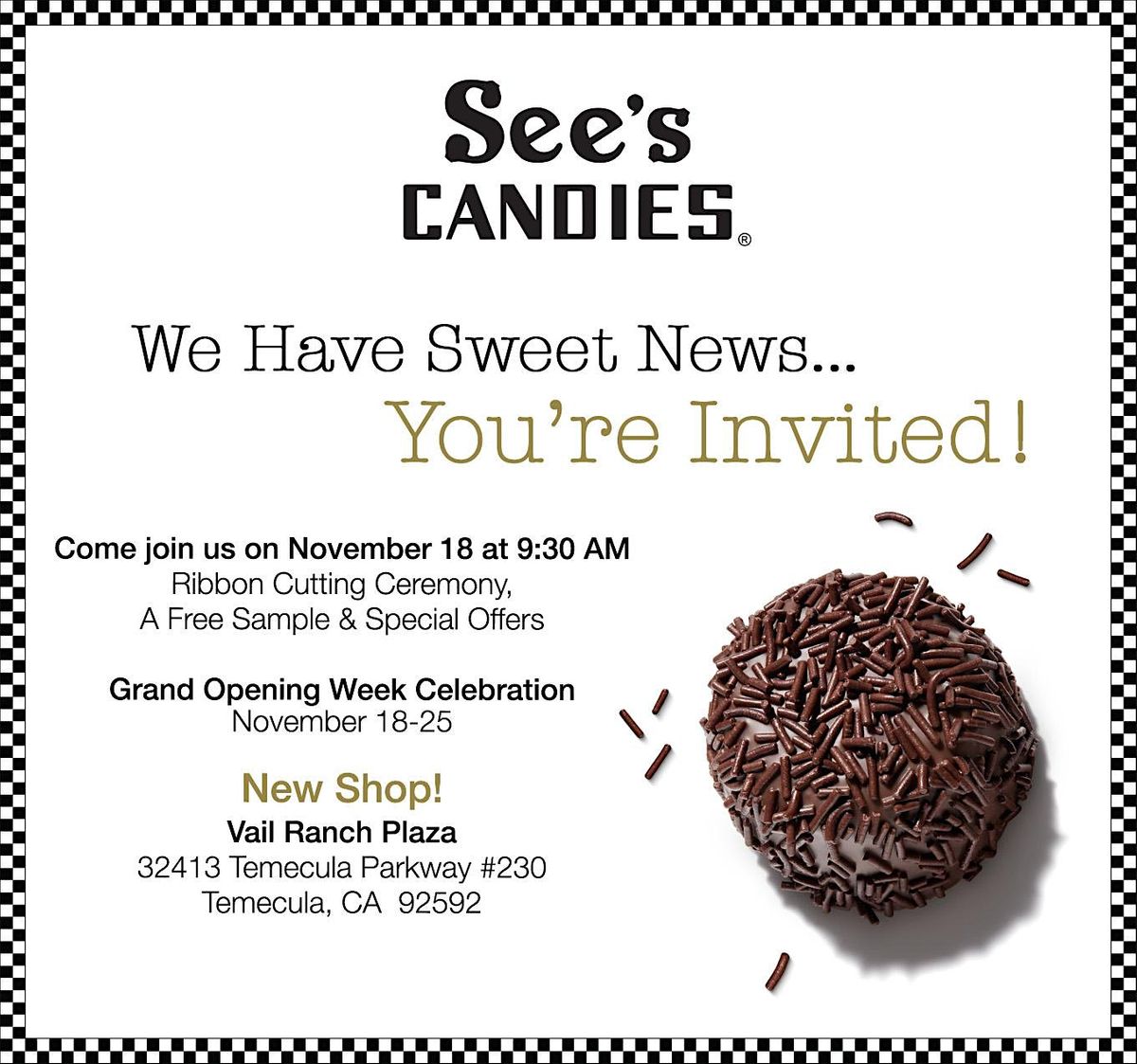 See's Candies Vail Ranch Plaza Grand Opening