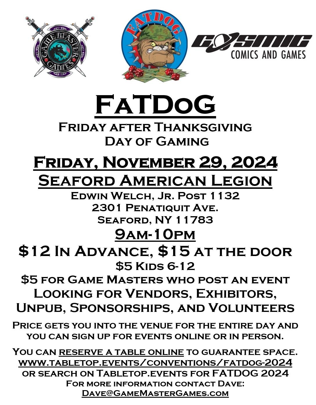 FATDOG, Friday After Thanksgiving Day of Gaming