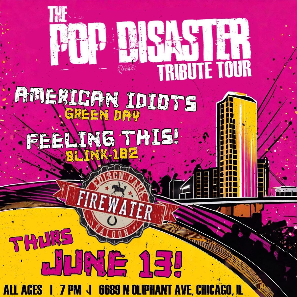 Pop Diaster 3.0 with Green Day & Blink-182 Tributes @ Firewater Saloon 