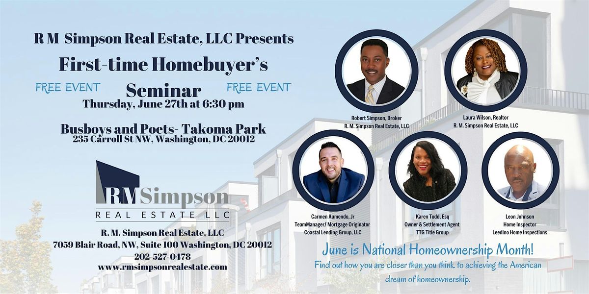 First-Time Homebuyer Seminar presented by R.M. Simpson Real Estate LLC