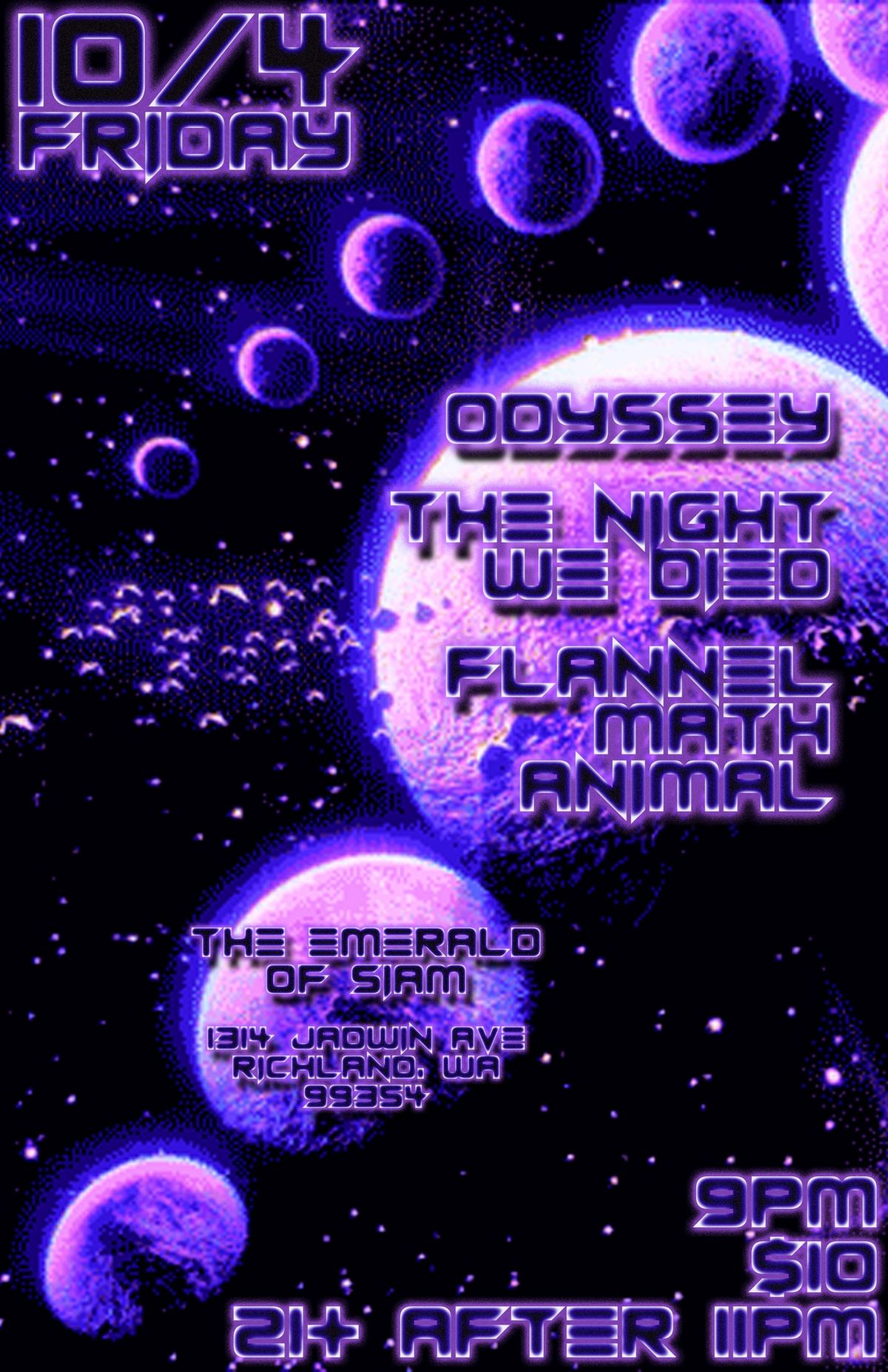 Odyssey, The Night We Died, & Flannel Math Animal at The Emerald