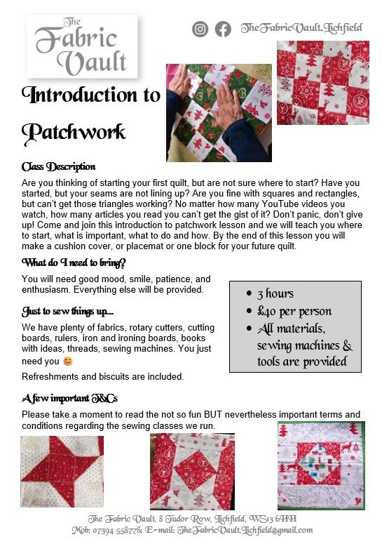 Sewing Lessons - Introduction to Patchwork