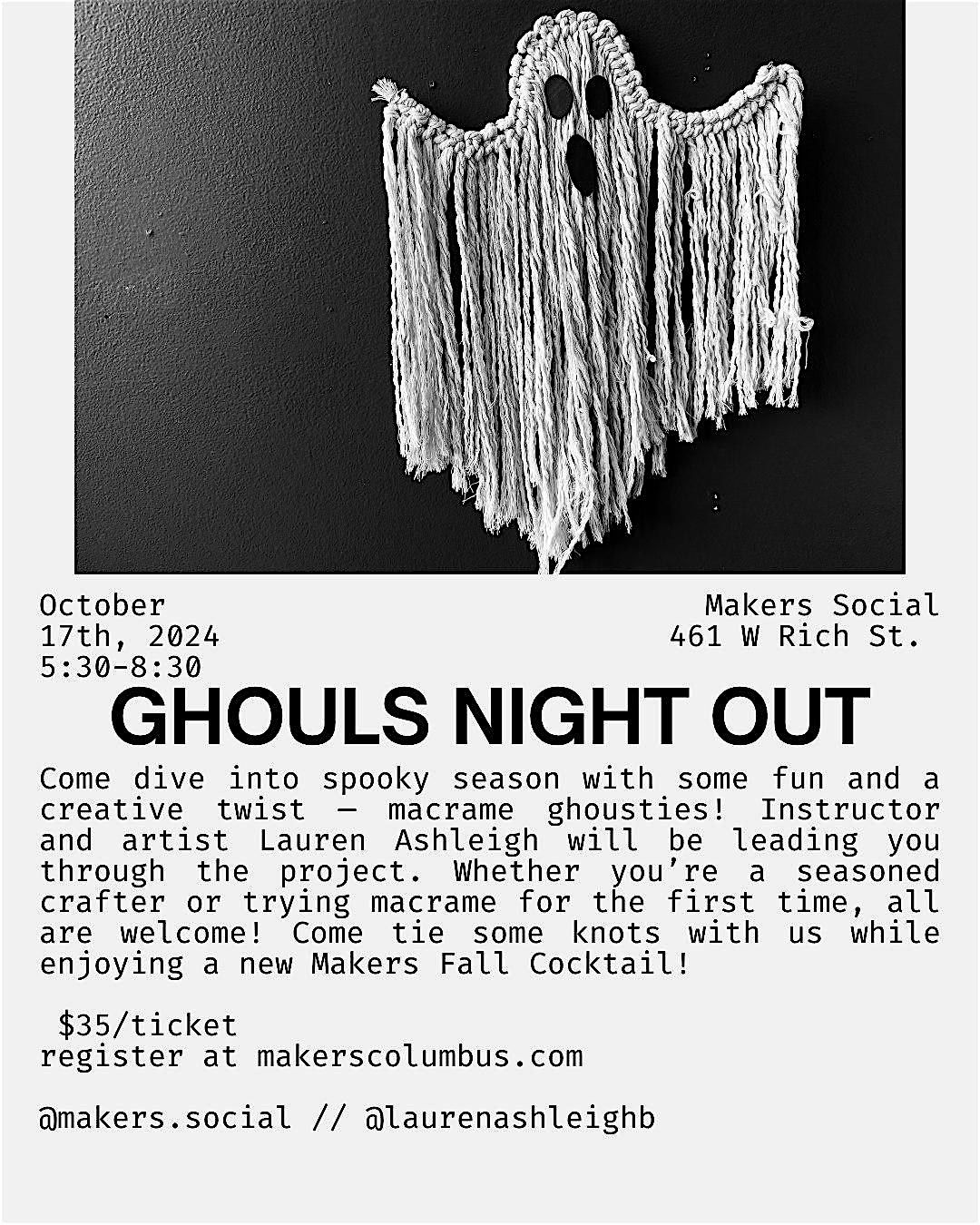 Ghouls Night Out: DIY Macrame Ghost