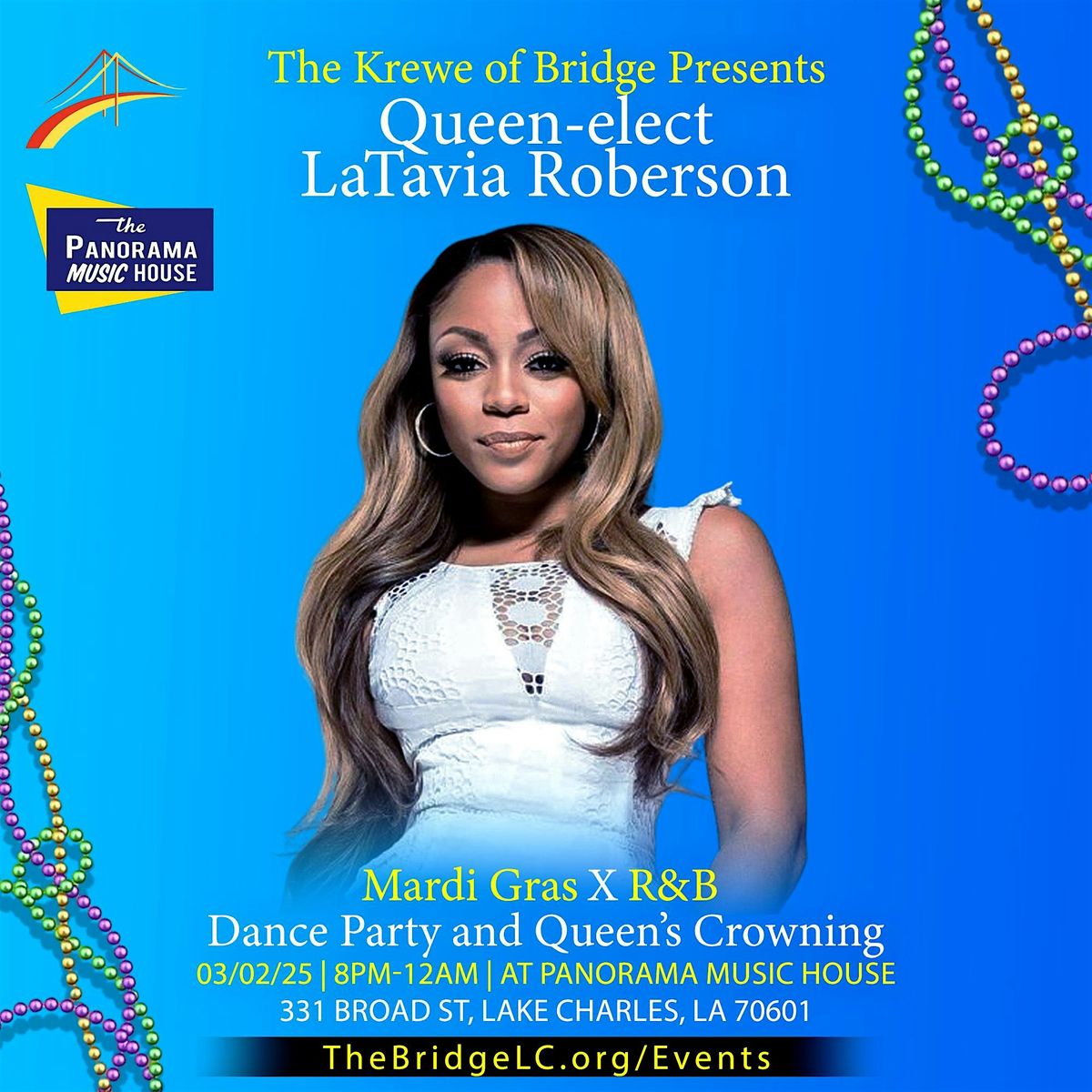 Krewe of Bridge Presents "Mardi Gras and R&B" w\/ LaTavia Roberson