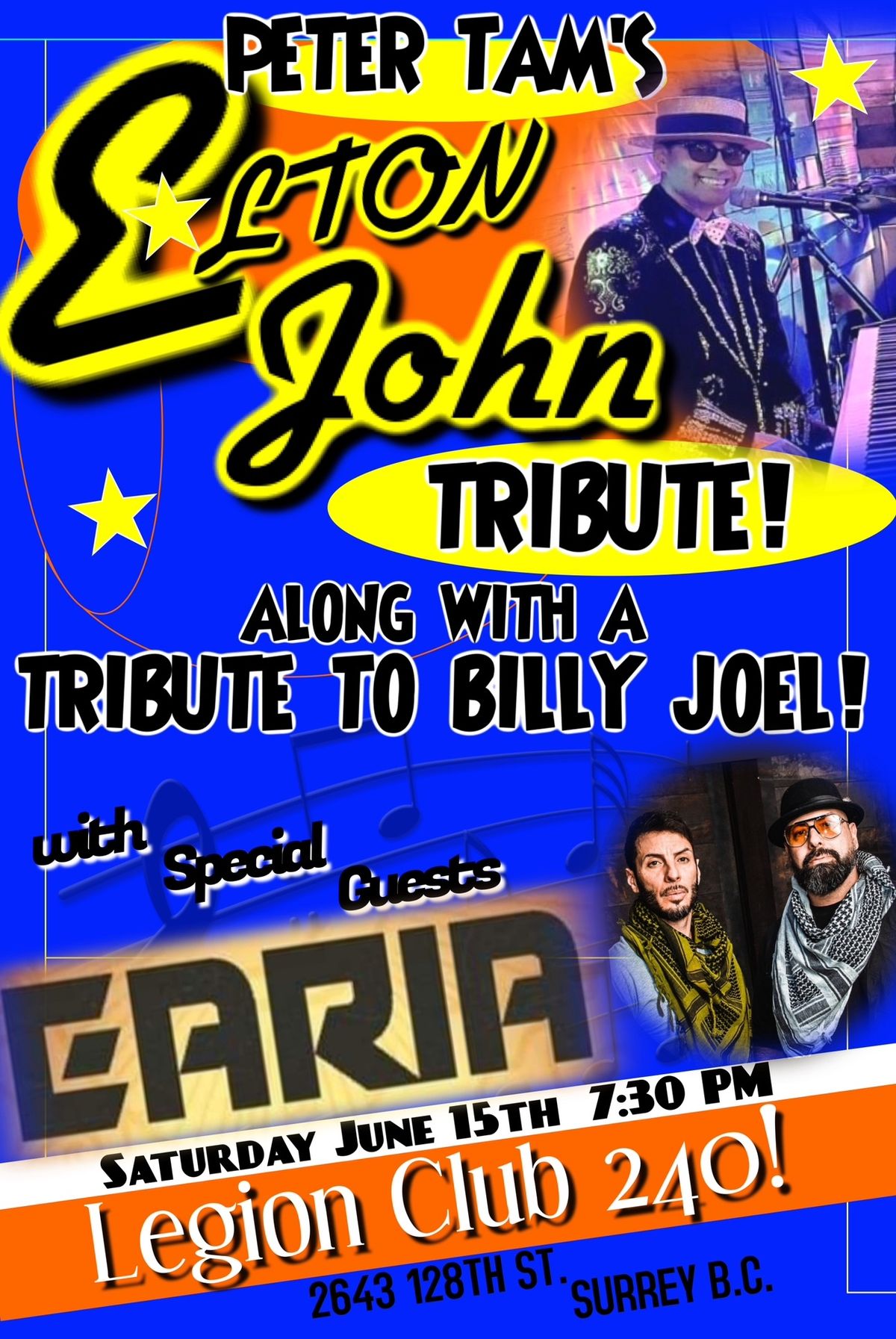 ELTON JOHN BILLY JOEL SONGBOOK W\/ EARIA! LIVE @ CLUB 240 WHITE ROCK!