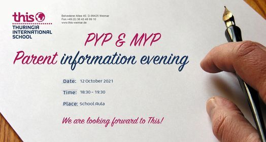 PYP and MYP Parent Information Evening