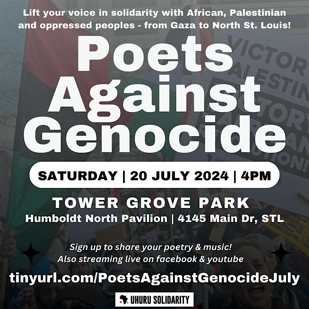 Poets Against Genocide Open Mic in Tower Grove Park