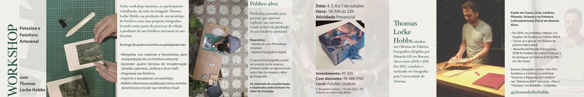 Workshop Fotozine e Fotolivro Artesanal com Thomas Locke Hobbs