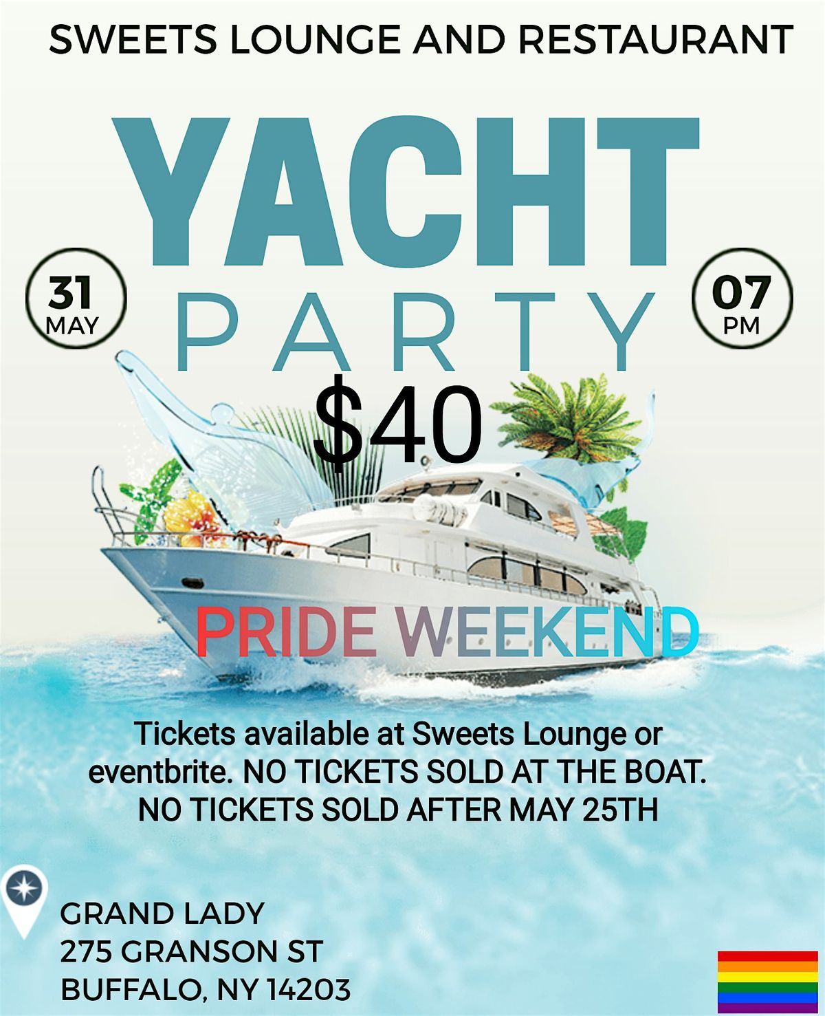 Sweets Lounge and Restaurant Yacht Party