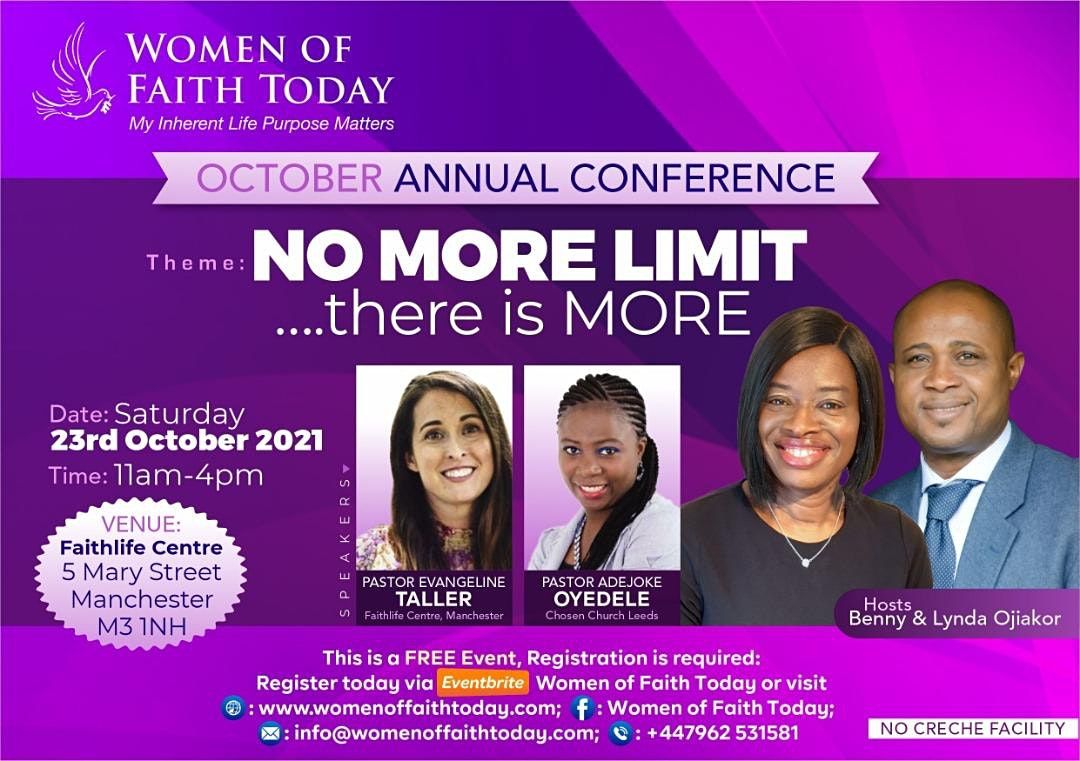 Women of Faith Today Annual Conference 2021 NO MORE LIMIT.. there is