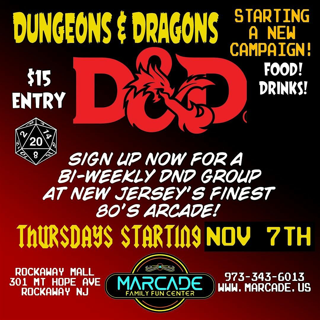 Dungeons and Dragons campaign and arcade night!