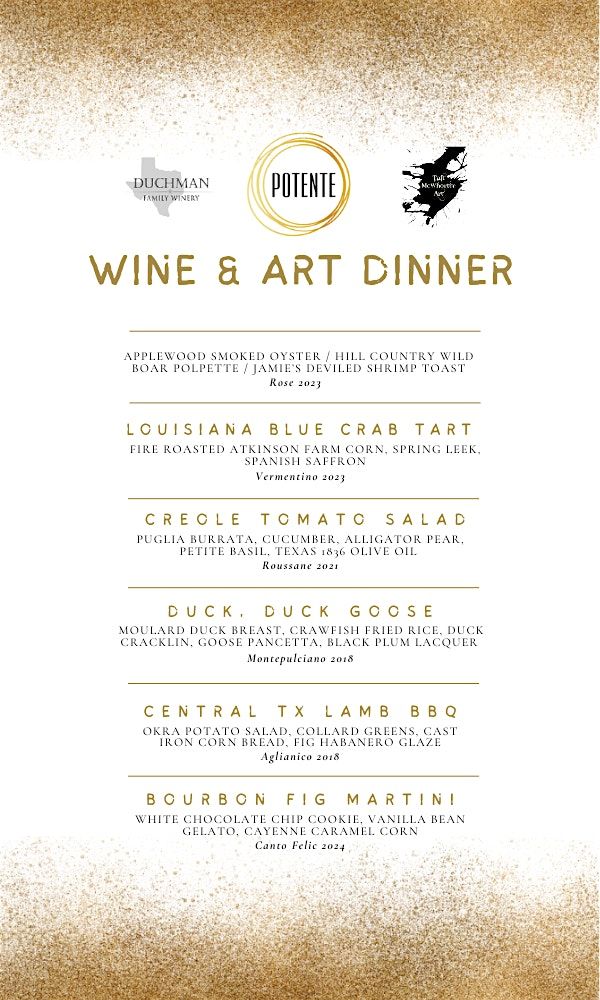 Wine and Live Art Dinner at Potente