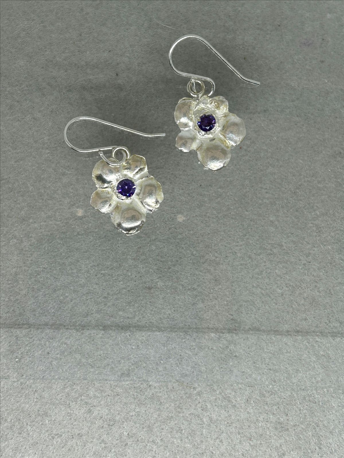 Dainty Silver Flower Earrings