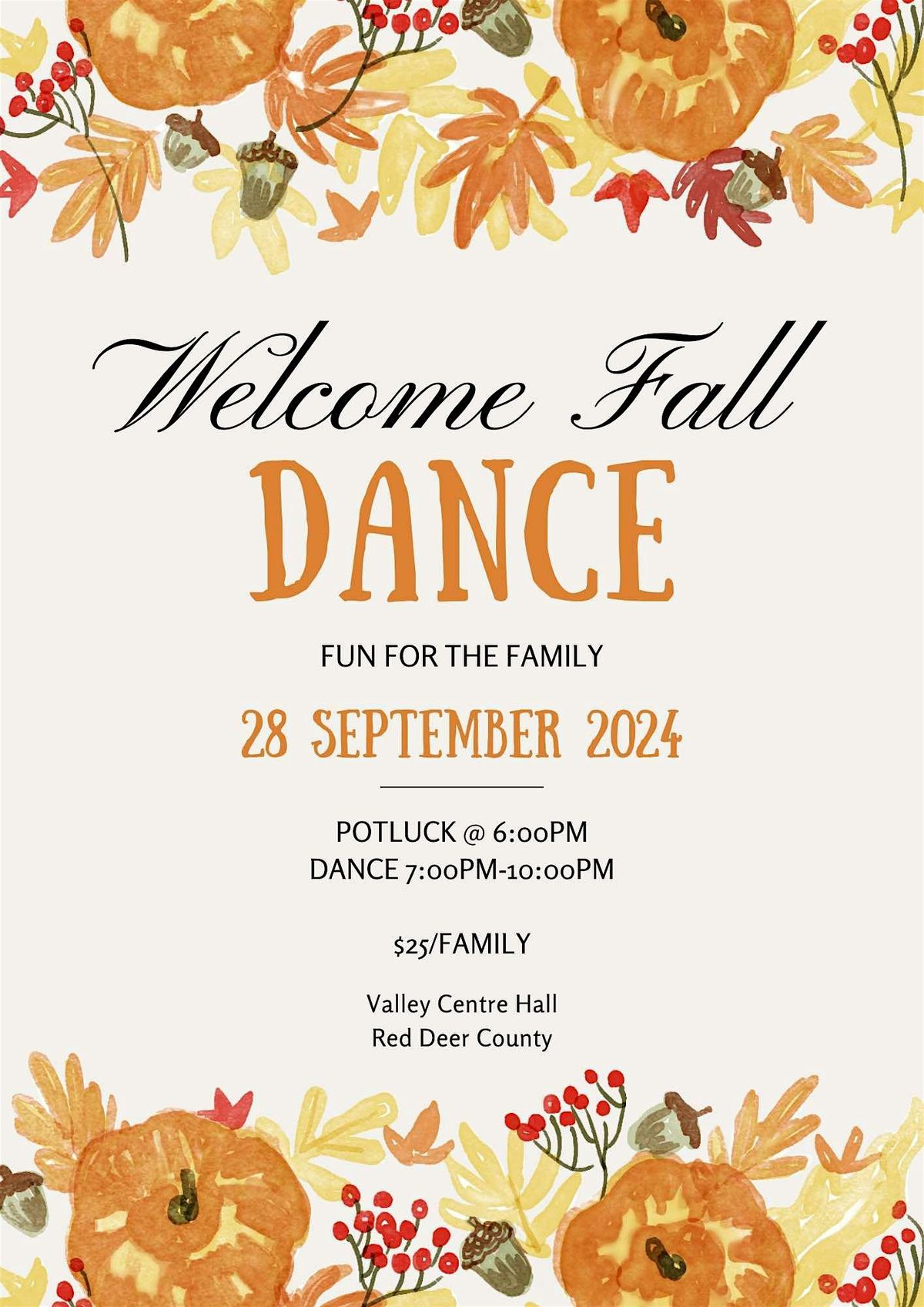 Welcome Fall Family Dance