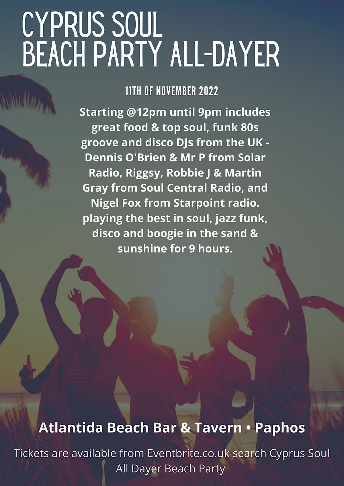 Cyprus Soul  All Dayer Beach  Party Friday  11th November 2022