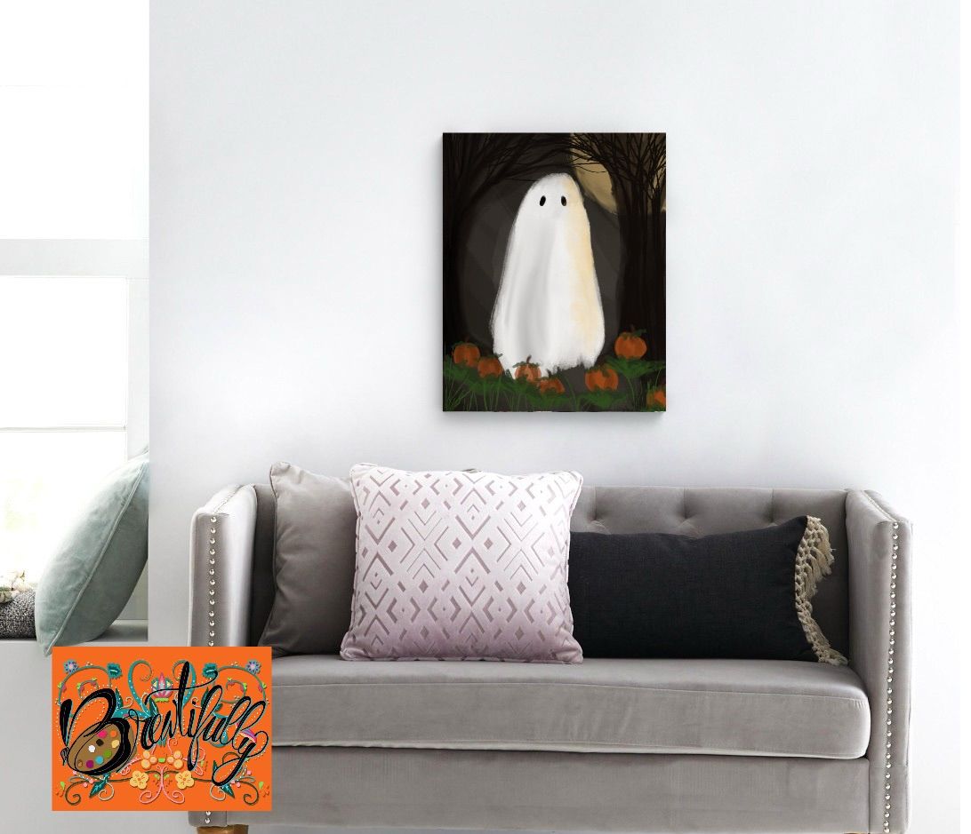 Ghosty painted Canvas with a Magical Augmented Reality Twist - all ages