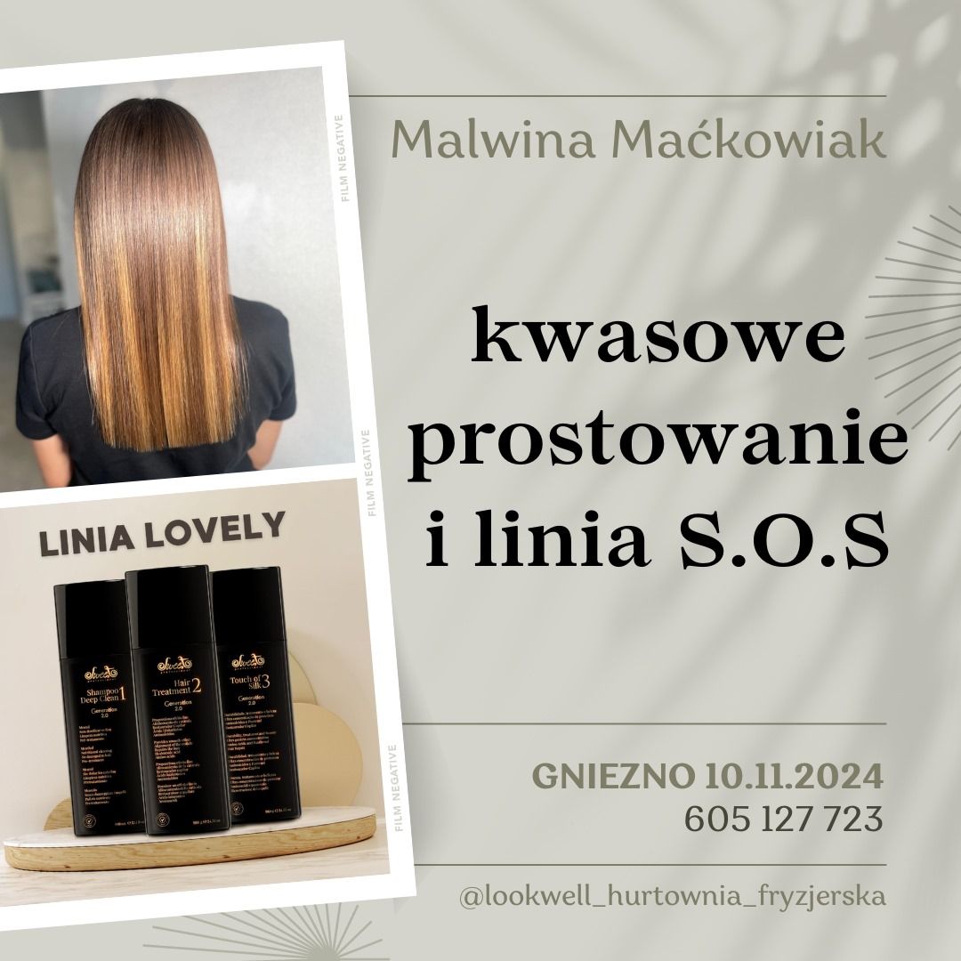 Kwasowe prostowanie w\u0142os\u00f3w technologia SOS SWEET szkolenie fryzjerskie 