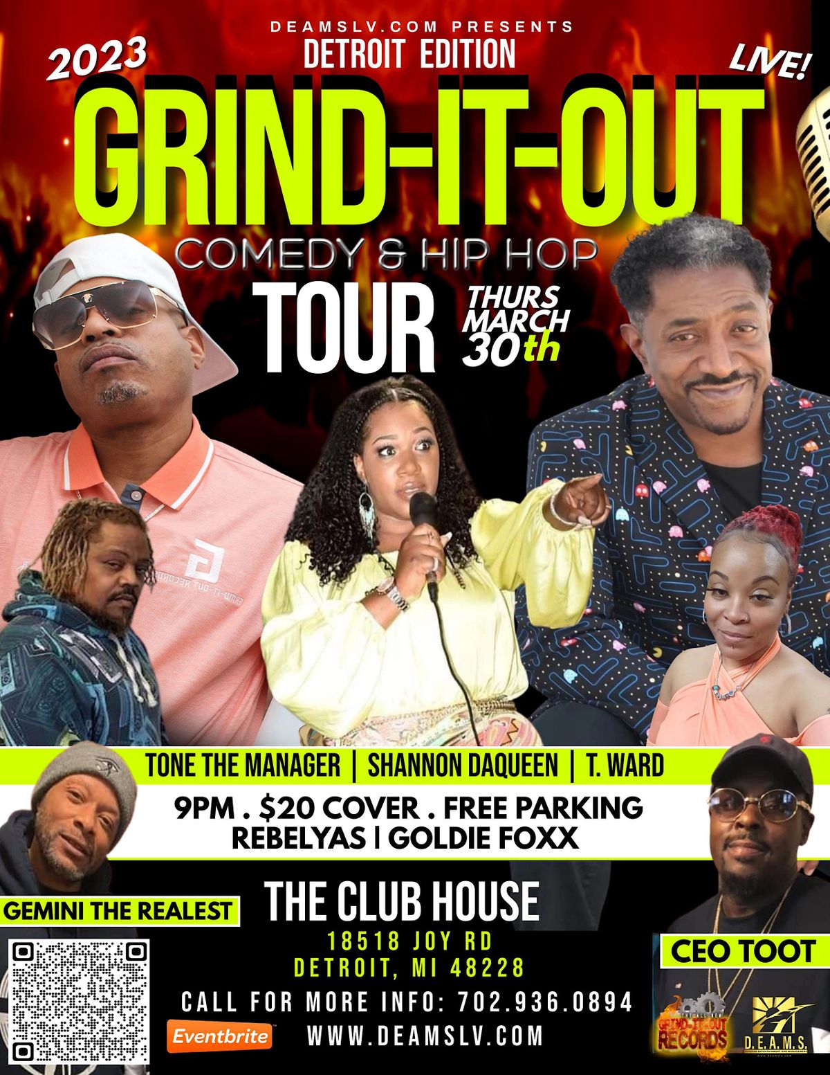 2023 GRINDITOUT COMEDY & HIP HOP TOUR DETROIT EDITION, The Club House