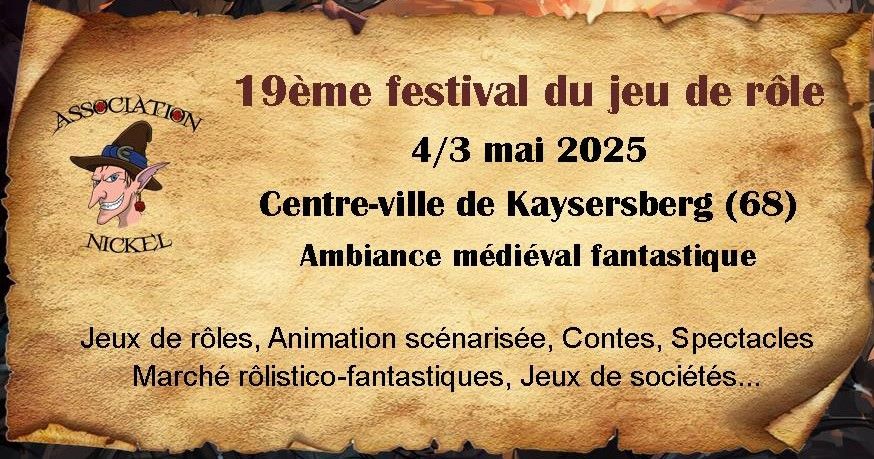 19\u00e8me festival du Jeu de r\u00f4le : 3\/4 mai 2025