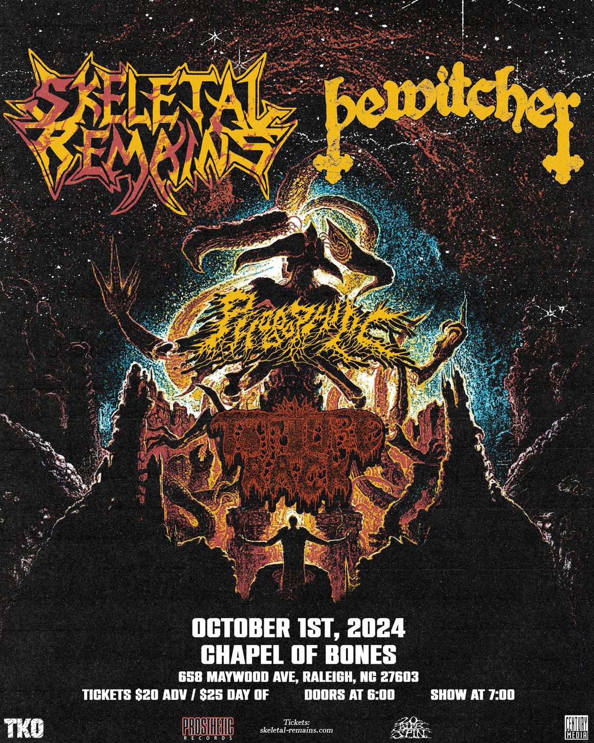 Skeletal Remains \/ Bewitcher \/ Phobophilic \/ Torture Rack 