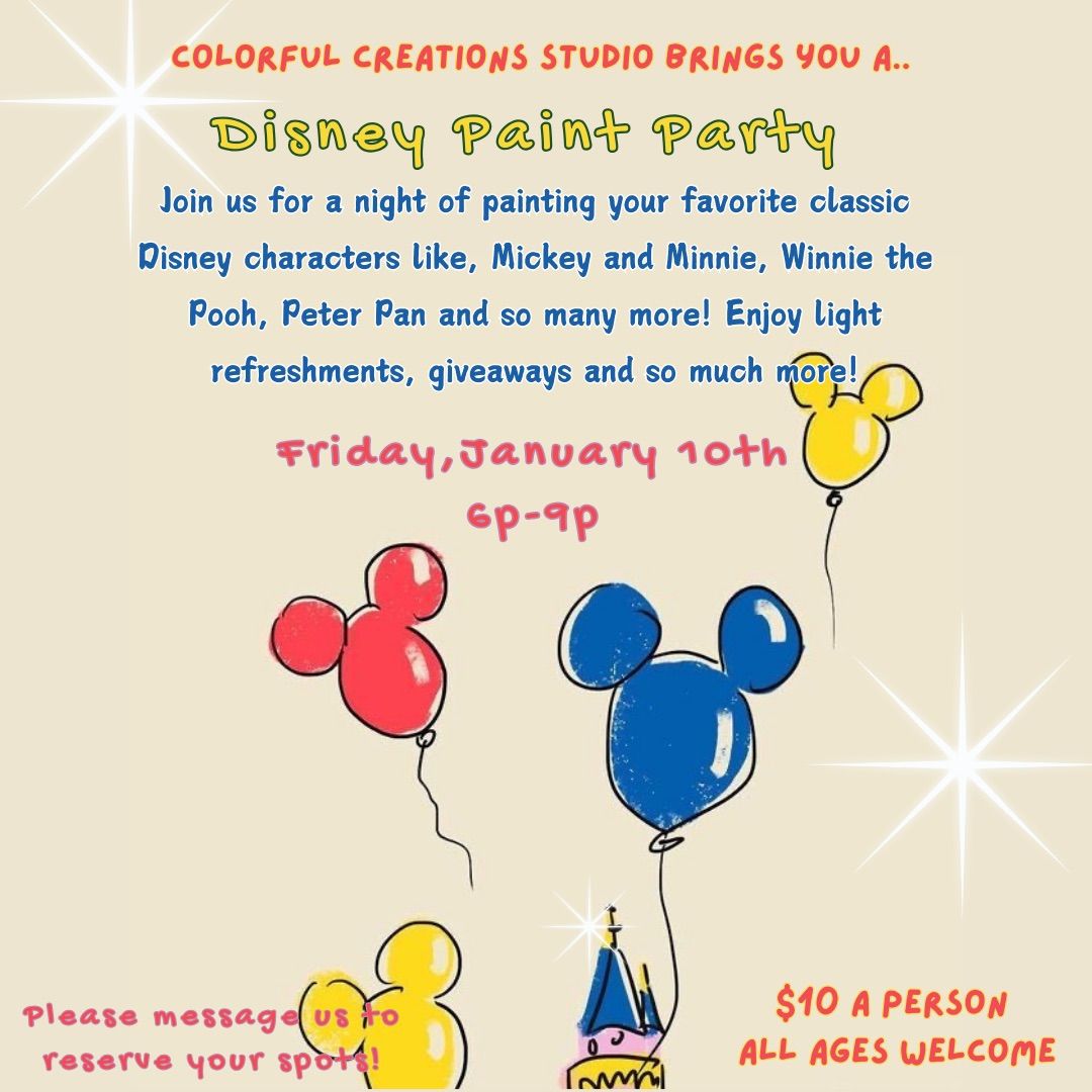 A Classic Disney Paint Paint Party \u2728\ud83d\udc9a