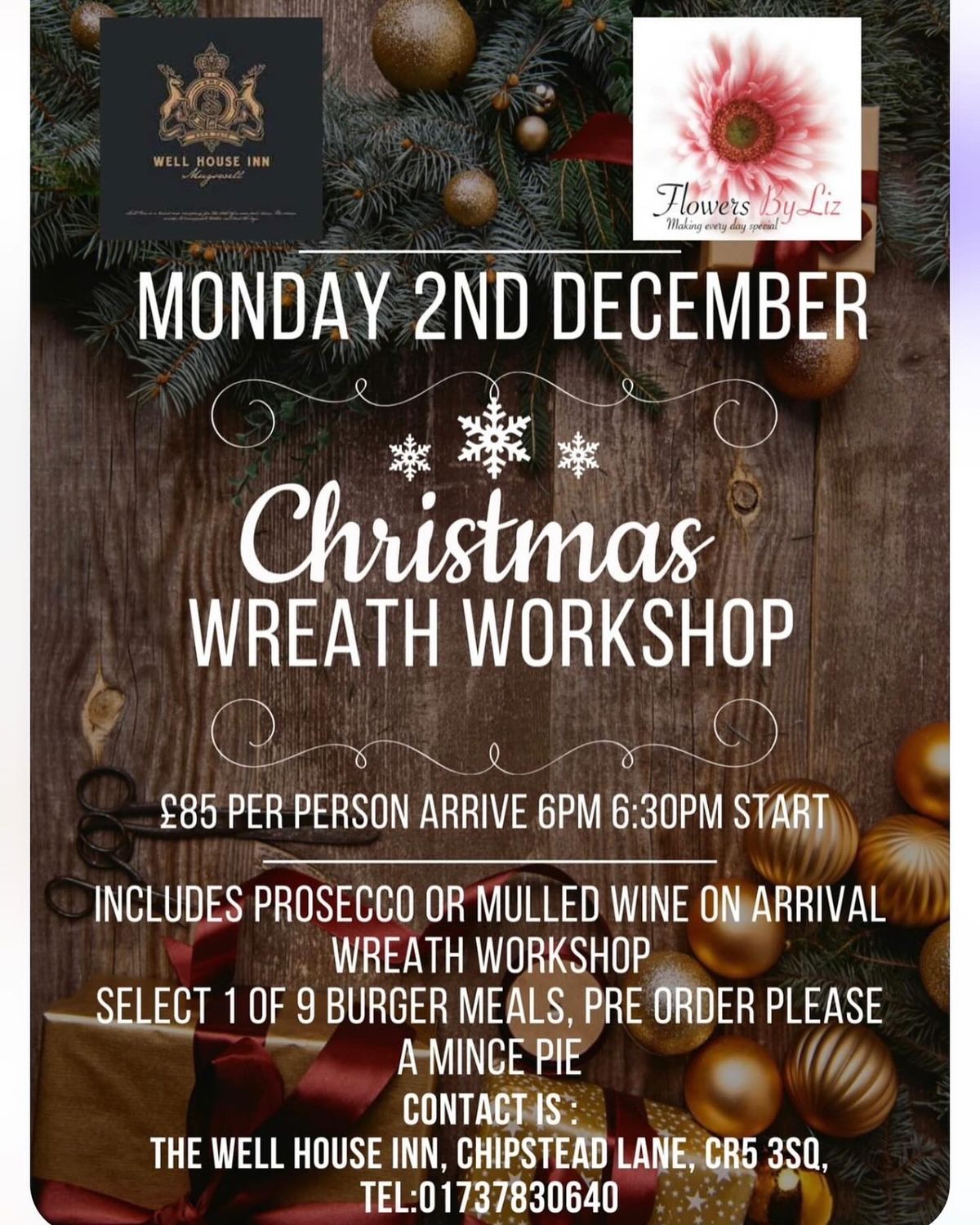 Wreath making workshop and dinner